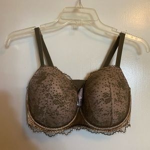Victorias Secret deep Sage Green lace and velvet bra
